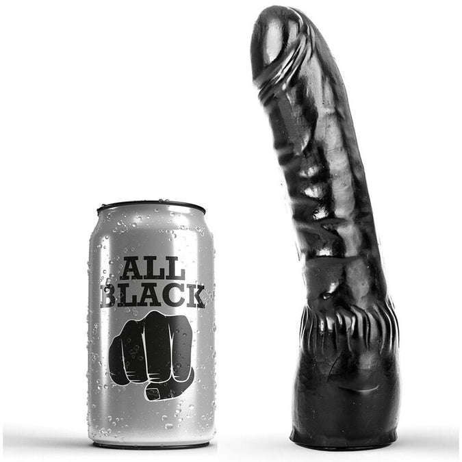 All Black – Realistic Curved Dildo Black 20 cm