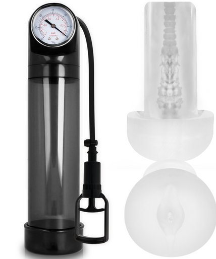 PUMP ADDICTED - RX9 ZWART MET MASTURBATOR