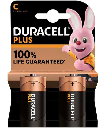 DURACELL - PLUS POWER ALKALINE BATTERIJ C LR14 2 STUKS