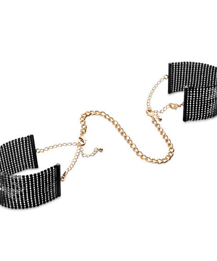 BIJOUX - DÉSIR MÉTALLIQUE BLACK METAL MESH HANDCUFFS