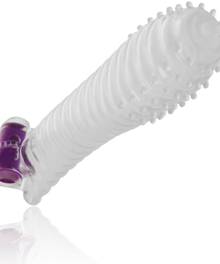 OHMAMA - TEXTURED PENIS SHEATH WITH VIBRATING BULLET