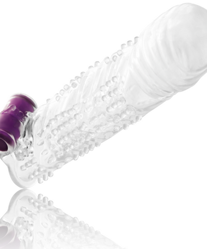 OHMAMA - TEXTURED PENIS SHEATH WITH VIBRATING BULLET