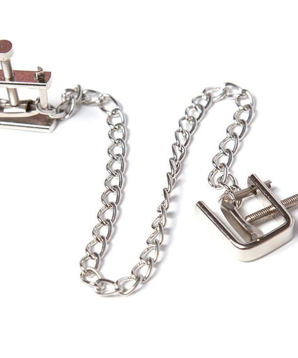 OHMAMA FETISH - METAL SCREW CLAMPS WITH CHAIN