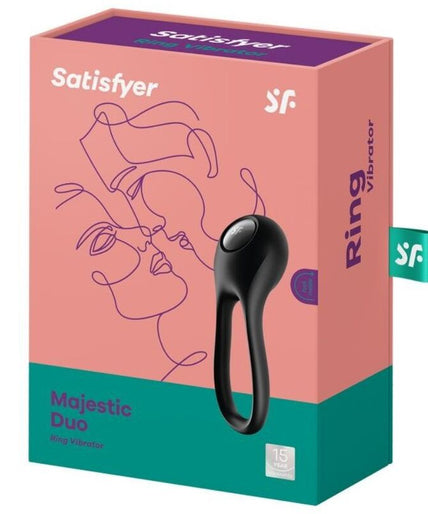 SATISFYER - MAJESTIC DUO RING VIBRATOR BLACK