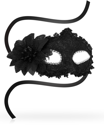 OHMAMA - ANTIZAZ MASKS VENETIAN STYLE SIDE FLOWER - BLACK