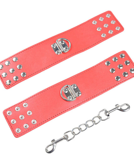OHMAMA FETISH - RED HANDCUFFS WITH SNAP CLOSURE