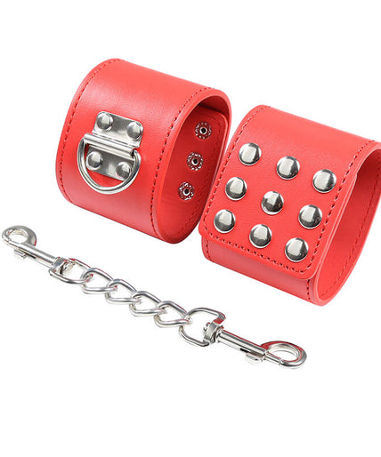 OHMAMA FETISH - RED HANDCUFFS WITH SNAP CLOSURE