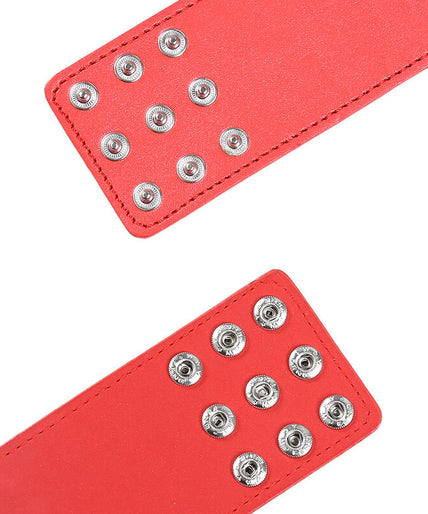 OHMAMA FETISH - RED HANDCUFFS WITH SNAP CLOSURE