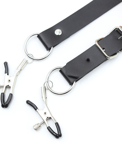 OHMAMA FETISH - CLITORIS CLAMPS WITH LEG STRAPS