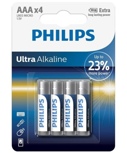 Philips – Ultra Alkaline batterij AAA LR03 4 stuks