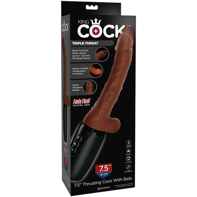 KING COCK - PLUS TRIPLE THREAT BRUINE HUIDSKLEUR
