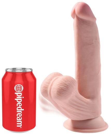 KING COCK - PLUS 3D DILDO SWINGING BALLS 24.5 CM LIGHT SKIN
