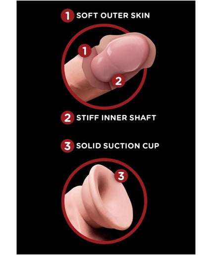 KING COCK - PLUS 3D DILDO SWINGING BALLS 15.2 CM LIGHT SKIN