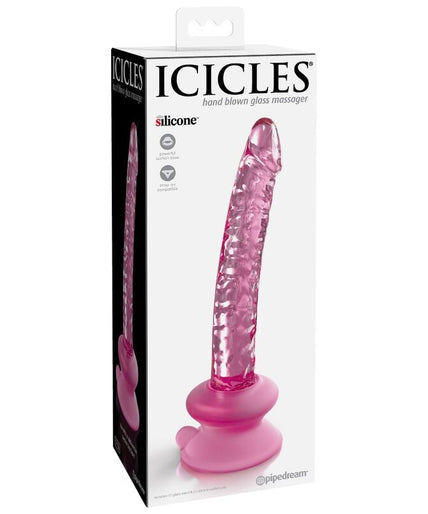 ICICLES - N. 86 GLASS DILDO WITH SUCTION CUP