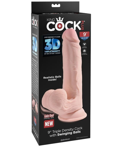 KING COCK - PLUS 3D DILDO SWINGING BALLS 20.3 CM