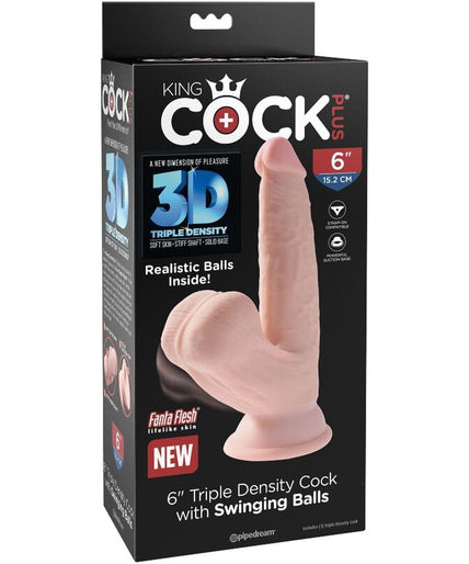 KING COCK - PLUS 3D DILDO SWINGING BALLS 12.7 CM