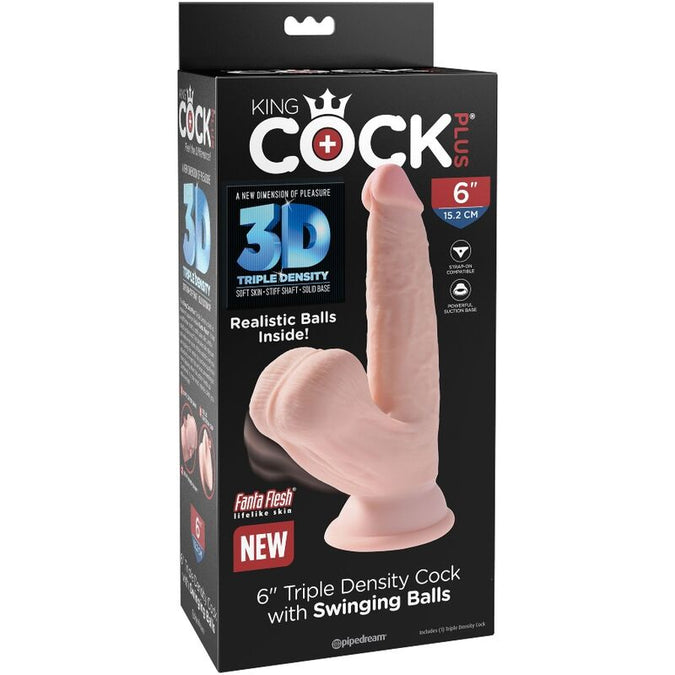 King Cock – Plus 3d Dildo Swinging Balls 12.7 Cm