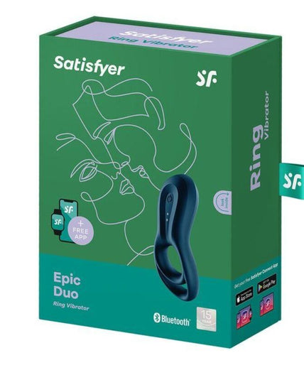 SATISFYER - EPIC DUO RING VIBRATOR APP BLUE