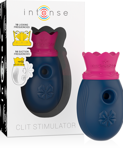 INTENSE - CLITORIS STIMULATOR 10 SUCTION AND LICKING MODES - BLUE