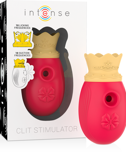 INTENSE - CLITORIS STIMULATOR 10 SUCTION AND LICKING MODES - RED
