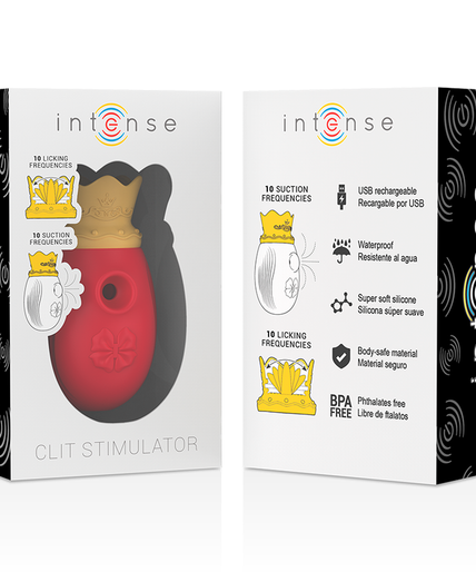 INTENSE - CLITORIS STIMULATOR 10 SUCTION AND LICKING MODES - RED