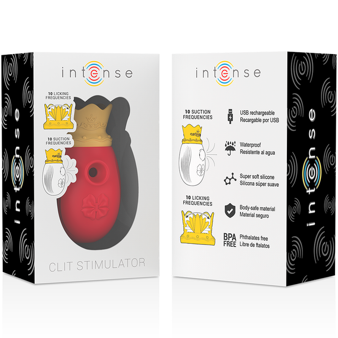 Intense – Clitorisstimulator met 10 zuig- en likmodi – Rood