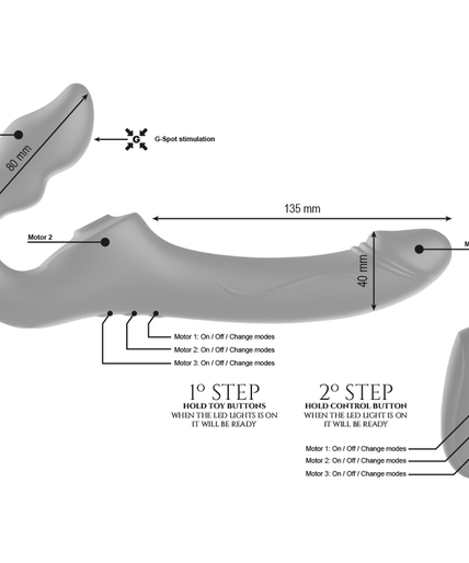 IBIZA - REMOTE CONTROL STRAPLESS VIBRATOR 3 MOTORS 1000 COMBINATIONS.