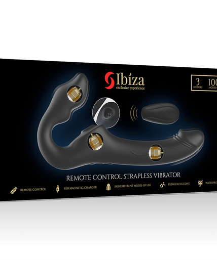 IBIZA - REMOTE CONTROL STRAPLESS VIBRATOR 3 MOTORS 1000 COMBINATIONS.