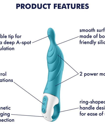 SATISFYER - AMAZING 2 ASPOT VIBRATOR TURQUOISE