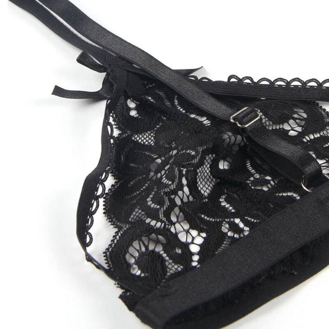 Subblime – Dreiteiliges Set BH + Strapsgürtel + String L/xl