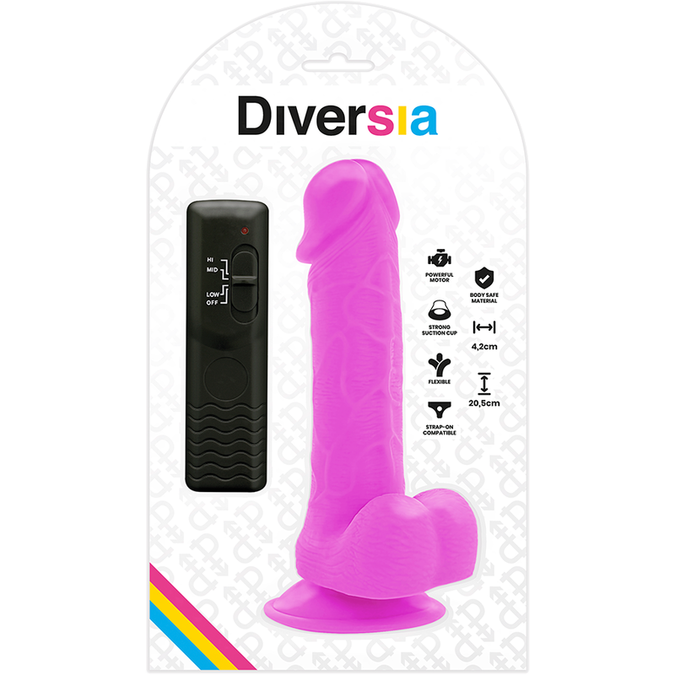 DIVERSIA - FLEXIBELE VIBRERENDE DILDO PAARS 20.5 CM -O- 4.2 CM