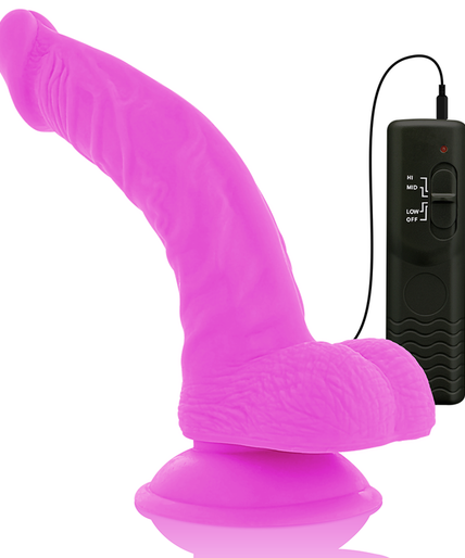 DIVERSIA - FLEXIBLE VIBRATING DILDO PURPLE 21.5 CM -O- 4.5 CM