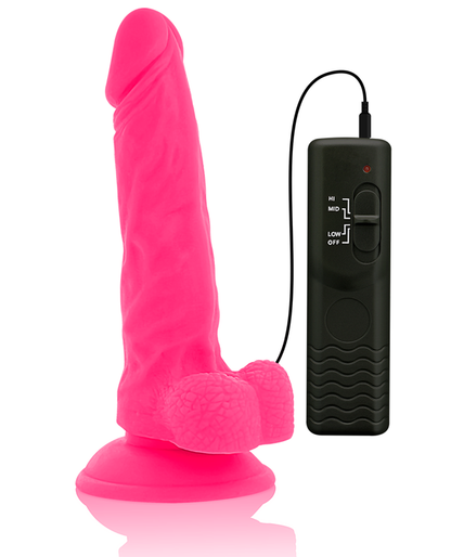 DIVERSIA - FLEXIBLE VIBRATING DILDO PINK 18 CM -O- 4 CM