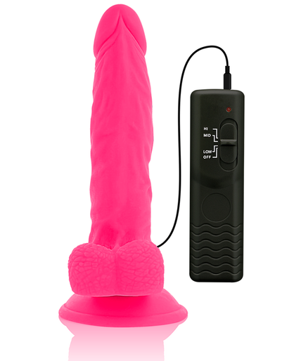 DIVERSIA - FLEXIBLE VIBRATING DILDO PINK 18 CM -O- 4 CM