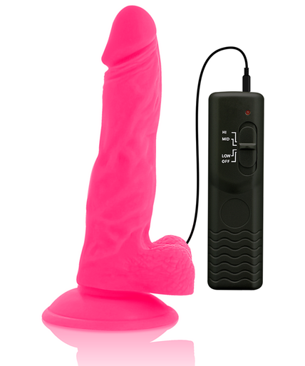 DIVERSIA - FLEXIBLE VIBRATING DILDO PINK 18 CM -O- 4 CM
