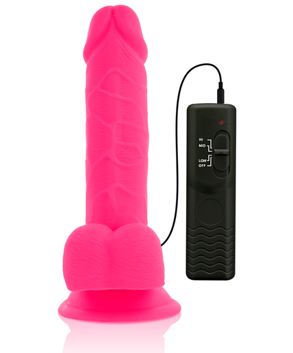 DIVERSIA - FLEXIBLE VIBRATING DILDO PINK 20.5 CM -O- 4.2 CM