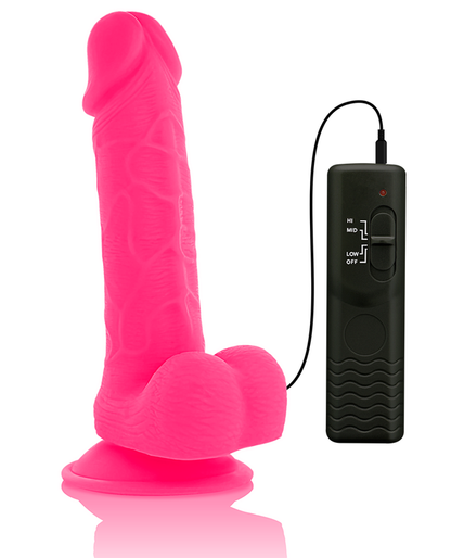 DIVERSIA - FLEXIBLE VIBRATING DILDO PINK 20.5 CM -O- 4.2 CM