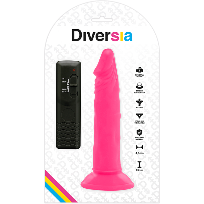Diversia – Flexible Vibrating Dildo Pink 23 Cm – O – 4.3 Cm