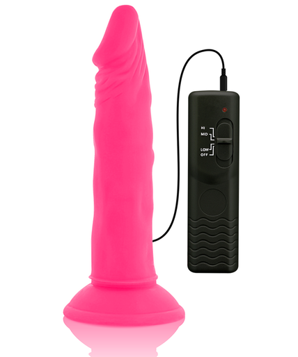 DIVERSIA - FLEXIBLE VIBRATING DILDO PINK 23 CM -O- 4.3 CM