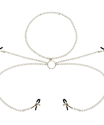 OHMAMA FETISH 4 NIPPLE CLAMPS WITH CHAIN NECKLACE