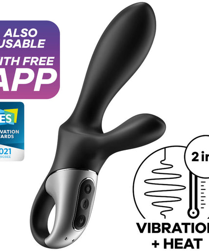 SATISFYER - HEAT CLIMAX+ ANAL VIBRATOR APP BLACK