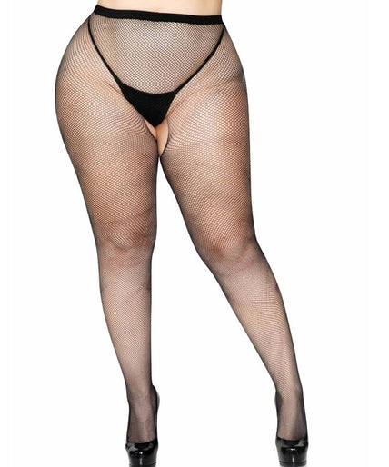 LEG AVENUE - MESH PANTY MET KRUISOPENING PLUS
