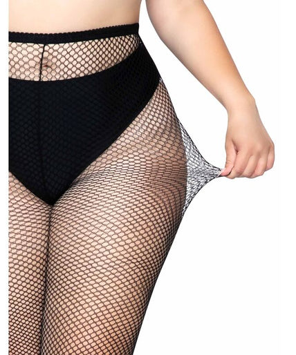 LEG AVENUE - PANTY MET NETPATROON PLUS SIZE