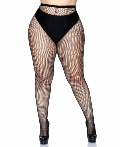 LEG AVENUE - PANTY MET NETPATROON PLUS SIZE