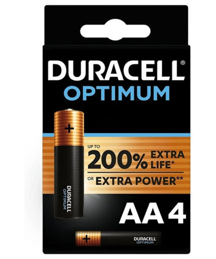DURACELL - OPTIMUM 200 ALKALINE BATTERIJ AA LR6 4 STUKS