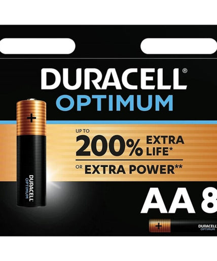 DURACELL - OPTIMUM 200 ALKALINE BATTERIJ AA LR6 8 STUKS