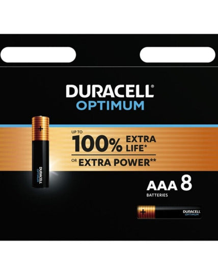 DURACELL - OPTIMUM ALKALINE BATTERIJ AAA LR03 8 STUKS