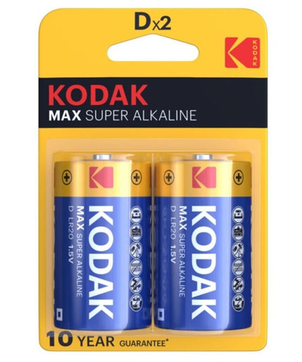 KODAK - MAX ALKALINE BATTERIJ D LR20 2 STUKS