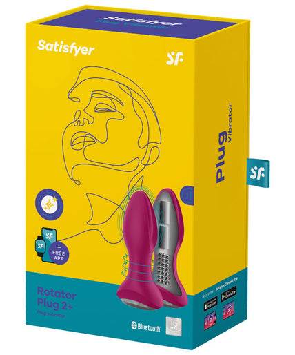 SATISFYER - ROTATOR PLUG 2+ VIBRATING PLUG APP RED