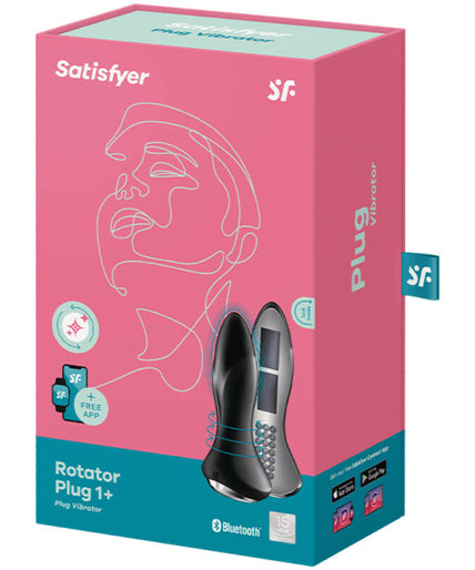 SATISFYER - ROTATOR PLUG 1+ VIBRATING PLUG APP BLACK